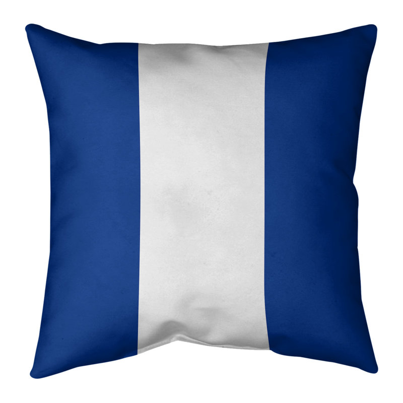  Housse de coussin Euro, Bleu / Blanc, Sergé de coton