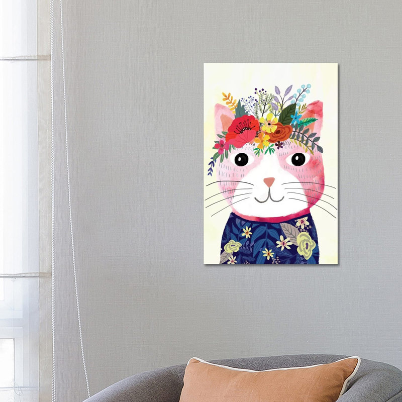 Mafi The Cat by Mia Charro - Wrapped Canvas Painting, 66.04 cm H x 45.72 cm W x 1.91 cm D