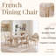 Ensemble de 2 chaises de salle à manger French Country, chaises rembourrées à dossier rond, techniques de tréfilage et de sculpture, démontables, pour le salon, la cuisine, le restaurant, beige