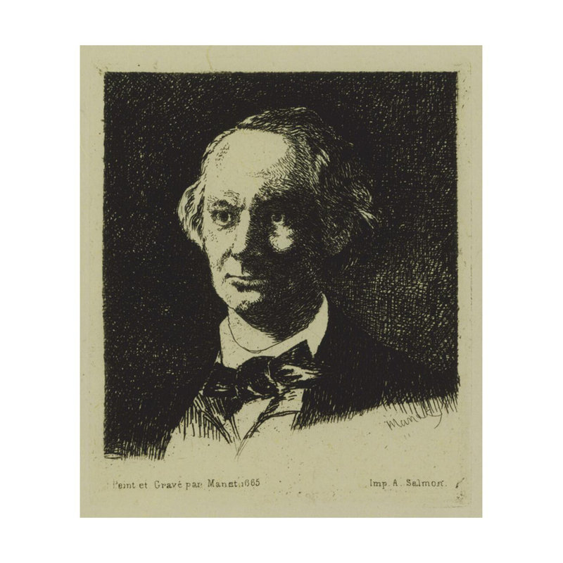«Baudelaire» par Édouard Manet - Estampe numérique, H 28 po x l 22 po