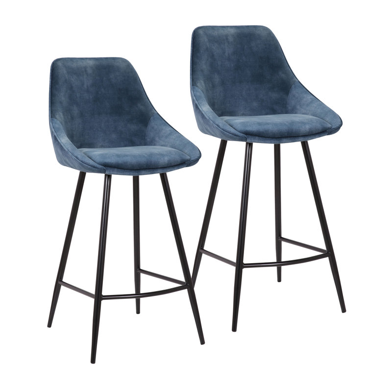 Upholstered Counter Stool, Blue