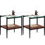 3 tables - plateau en verre trempé, rangement, construction stable de la surface de 3 tables, fabrication, utilisation pratique
