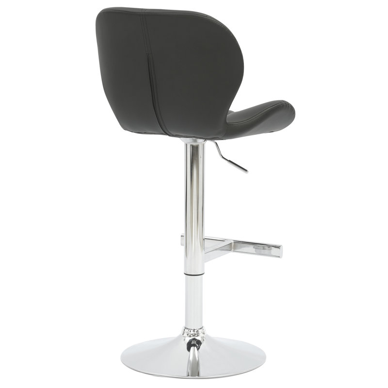 Swivel Upholstered Bar Stool, Black