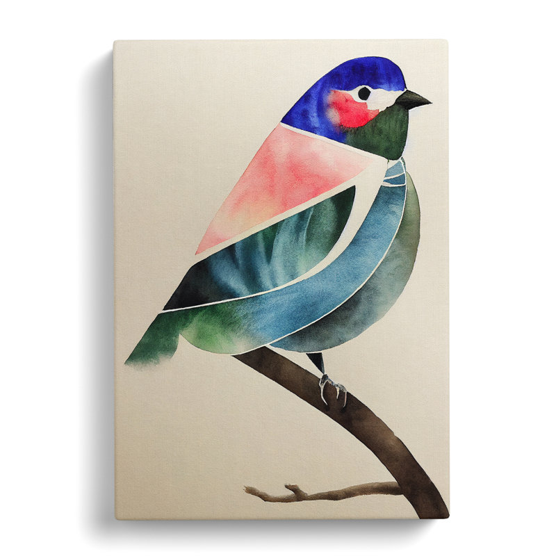 Bird In Watercolour No.1 - Wrapped Canvas Print, 50cm H x 35cm W x 3cm D