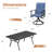 70.9"L Outdoor Dining Set with Extra Large Rectangular Dining Table and 6 PVC-coated polyester Swivel Chairs -614622389