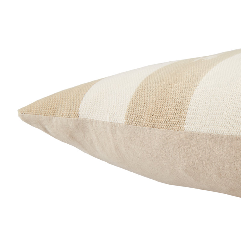 Coussin 100% coton Estela, Taupe/crème, Housse de coussin seulement - sans coussin