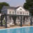 10 x 20 TF Outdoor Louvered Pergola with Curtain
