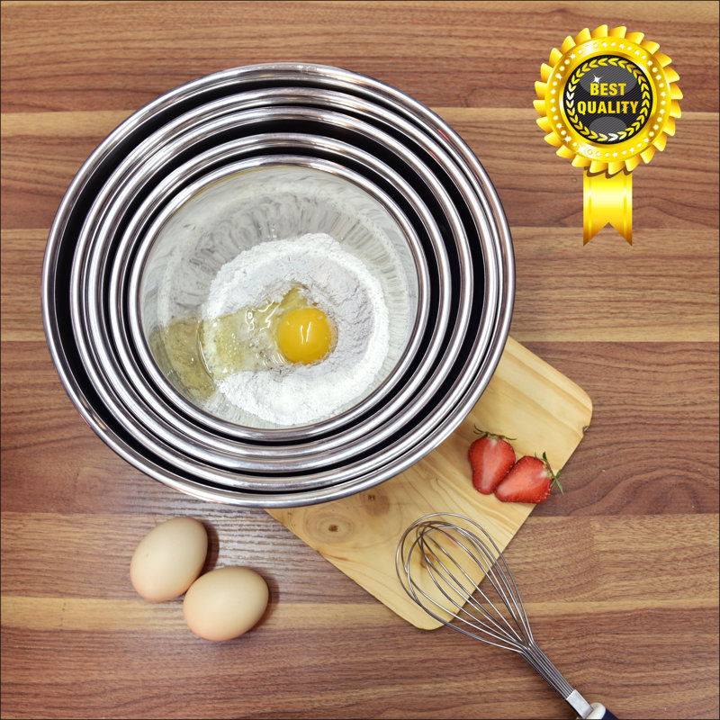 Stainless Steel 5 Piece Mixing Bowl Set