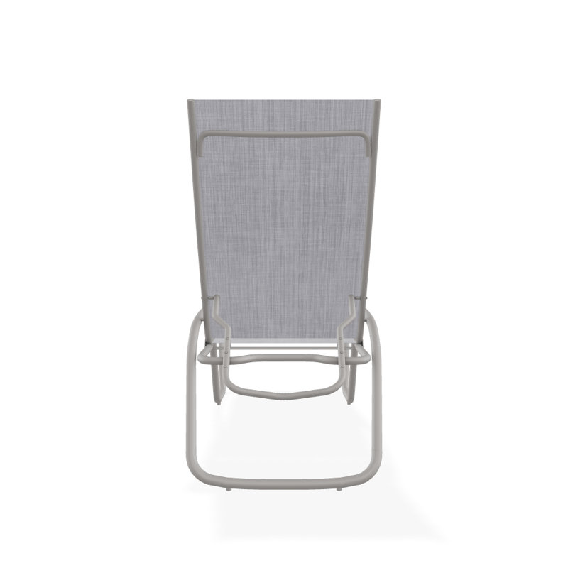 Outdoor Rust-Resistant Metal Chaise Lounge, Textured Warm Gray, Jewel