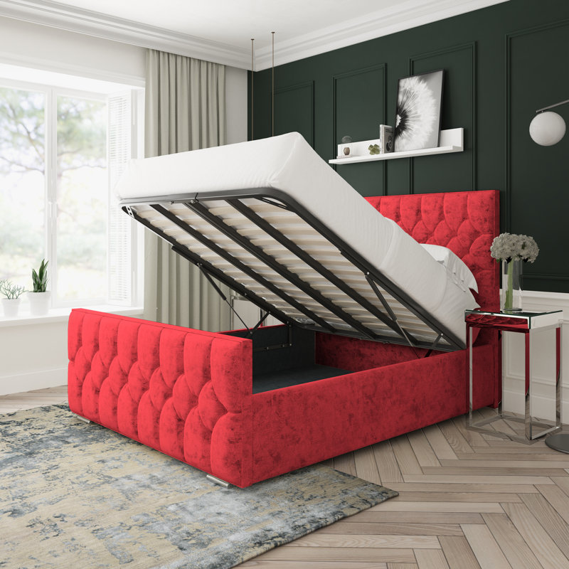 Upholstered Bed, Kingsize (5'), Red