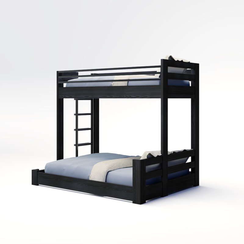 Elevated Kids Bunk Bed, Full XL/King, Brushed Iron, Location G