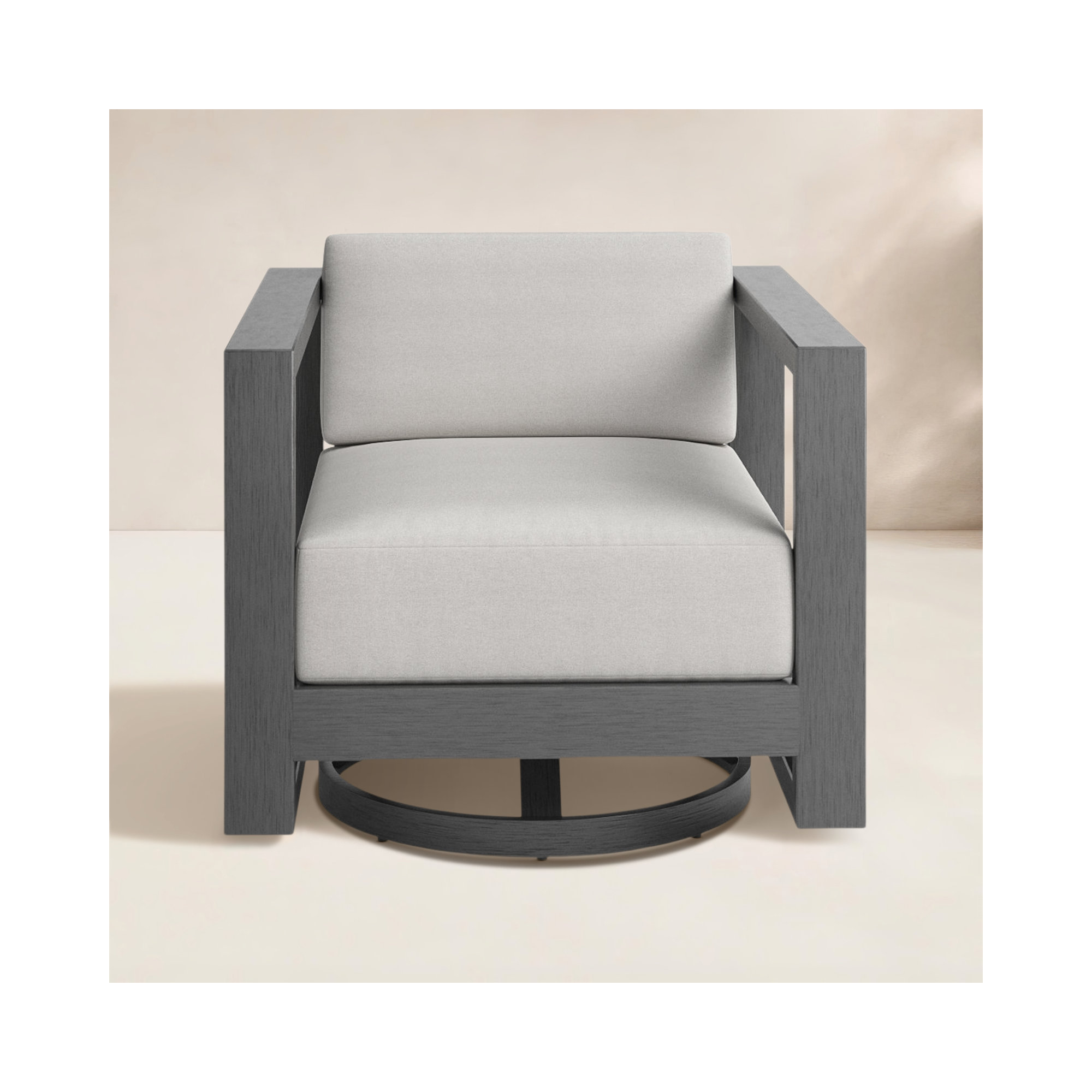 Georgie Swivel Aluminum Outdoor Lounge Chair , Sunbrella® Cushions Included, Cast Silver Sunbrella®