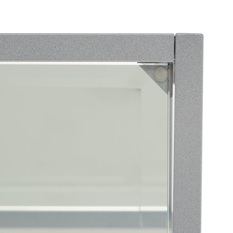 Console 56 po Charlie-Adam, 29" H x 36" W x 8" D, Clear, Argent