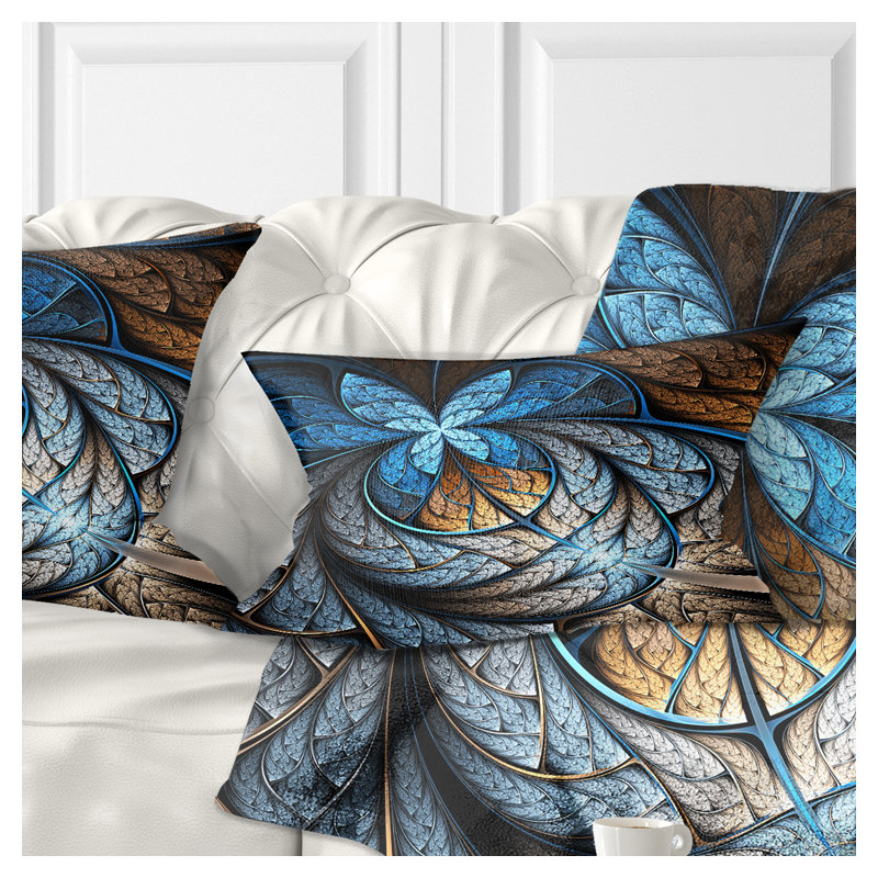 Coussin lombaire à motif floral fractal