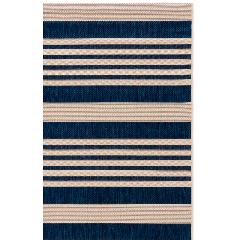 Arneshia Striped Navy/Beige Indoor / Outdoor Area Indoor/Outdoor Area Rug, Runner 2'3" x 8'