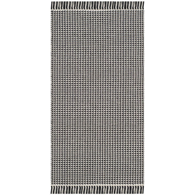 Bester Hand Woven Cotton Geometric Rug, Runner 2'3" x 12'