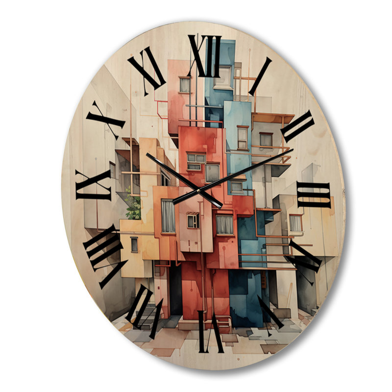 Horloge murale cubique City Street, Grand