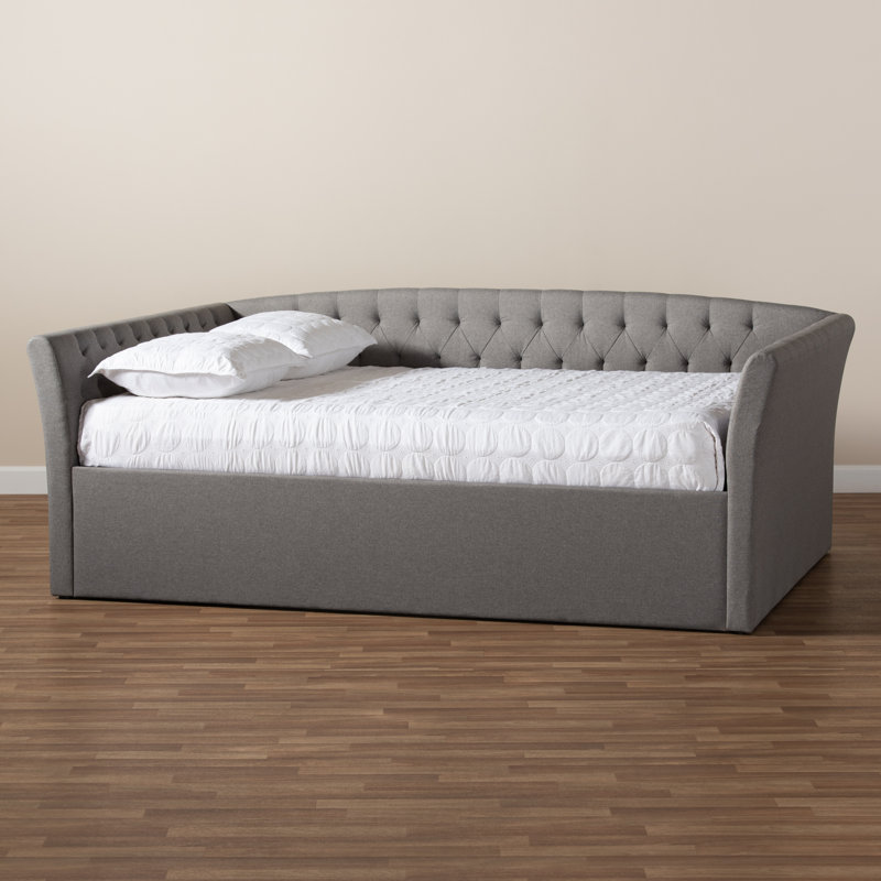 Eppie Upholstered Daybed, Light Gray, Queen