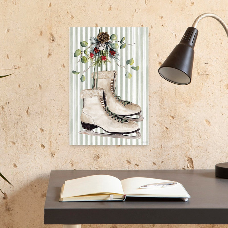 Christmas Charm Ice Skates by Cindy Jacobs - Wrapped Canvas Print, 45.72cm H x 30.48cm W