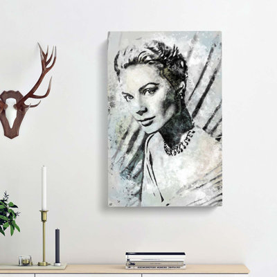 Grace Kelly in Abstract - Wrapped Canvas