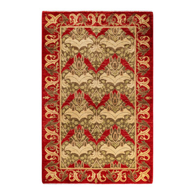 Overyed One-of-a-Kind Rectangle 4'1" X 6'3" Hand Knotted Area Rug
