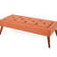 Dessus capitonné - Tissu orange attrayant avec pieds inclinés. Matériau en bouleau. 52 po X 23 16 28 lb Des sièges polyvalents et merveilleux. Ajoute du caractère à la pièce. Profondeur Largeur Hauteur. Lb