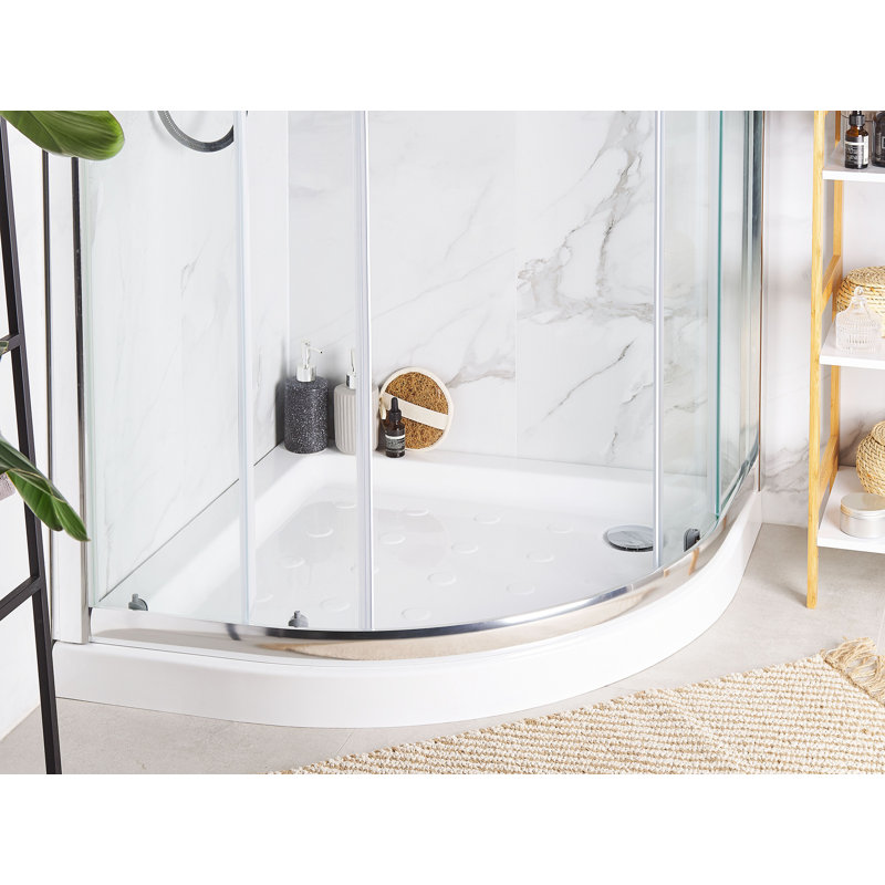 Alleyne Acrylic Shower Tray - White, 7cm H x 80cm W x 80cm D