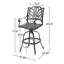 Tabouret pivotant en fonte d'aluminium l 21,60 po x P 25,50 po x H 48,81 po