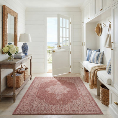 Arneshia Oriental Rust Indoor/Outdoor Area Rug