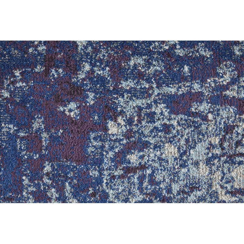 Groh Paras Abstract Contemporary Area Rug, Blue/Purple, Rectangle 2'8" x 8'