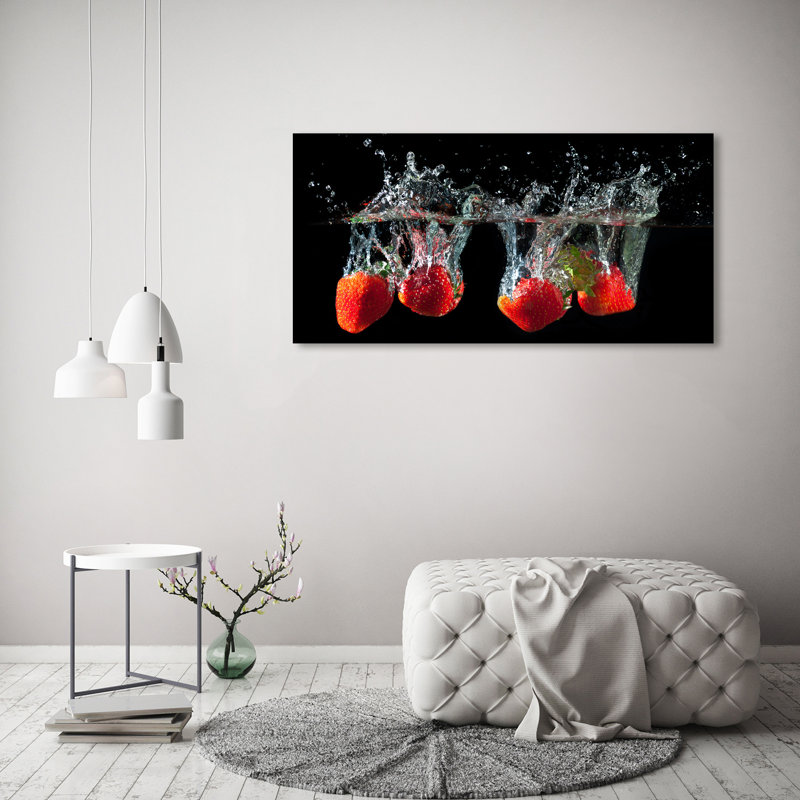 Strawberries Under Water - Wrapped Canvas Print