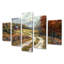 «Green Autumn Country Road I», ensemble d'art mural de ferme