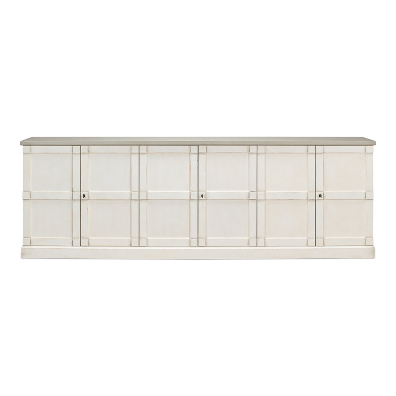 Boxholm 112'' W Solid Wood Sideboard, White/White