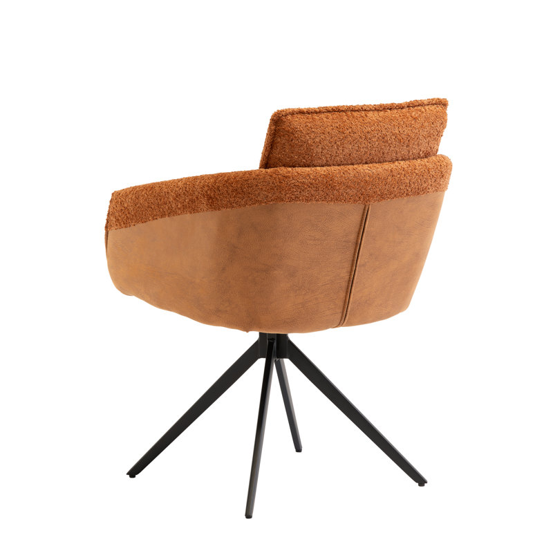 Jerrold 48cm H Upholstered Metal Armchair in Orange