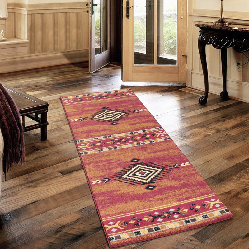 Tapis en polypropylène rouge de 2,58 pi x 7,25 pi, idéal pour la circulation dense et l'utilisation quotidienne 7 po 3 tapis rouges, style, teint