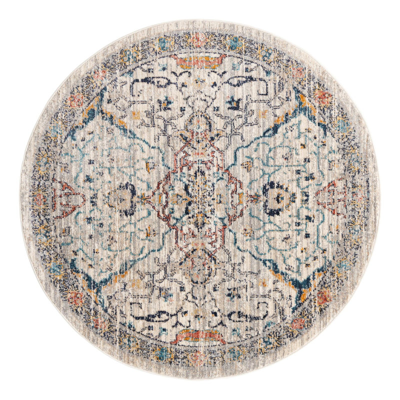 Alkire Floral Indoor Rug, Round 5'2"