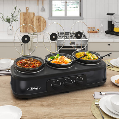 Sunvivi 3x1.5 Qt. Slow Cooker