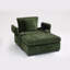 Fauteuil surdimensionné en chenille moderne avec lit confortable, porte-gobelets encastrés et abris pour lit confortable