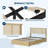 Queen Bed Frame with Natural Rattan Headboard, Boho Style with 4 Storage Drawers, Metal Support, No Box Spring Needed