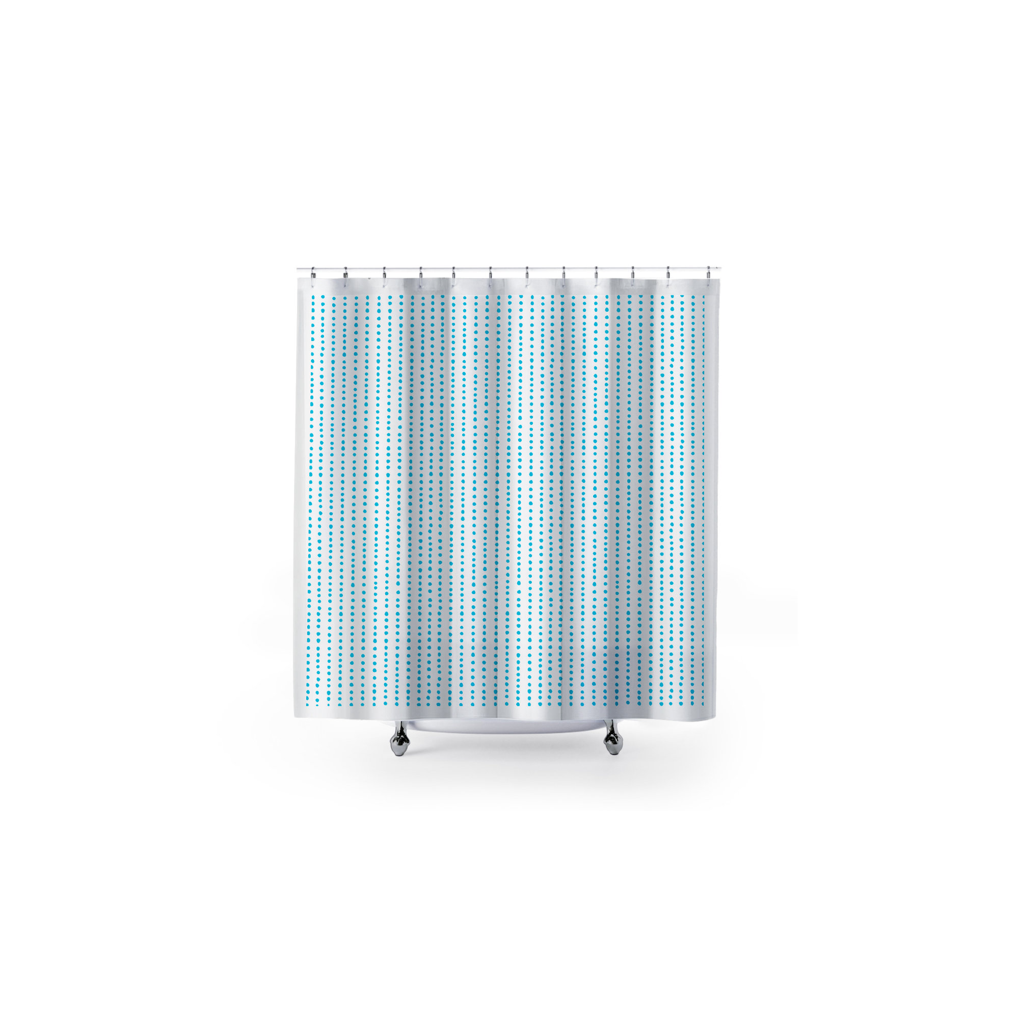 Thora Dots Mid-Century Shower Curtain, Turquoise