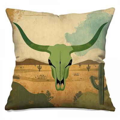 Coussins Green Bull Skull