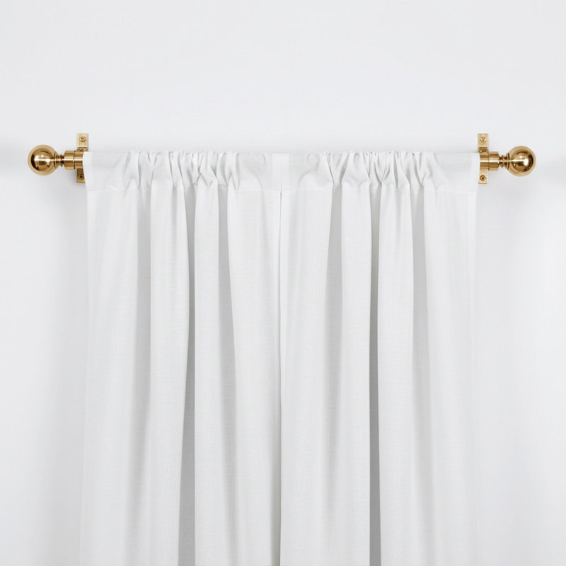 Adjustable Metal Curtain Rod Set with Finials (Set of 2), 1.3cm H x 82cm W x 5.5cm D, Antique Brass