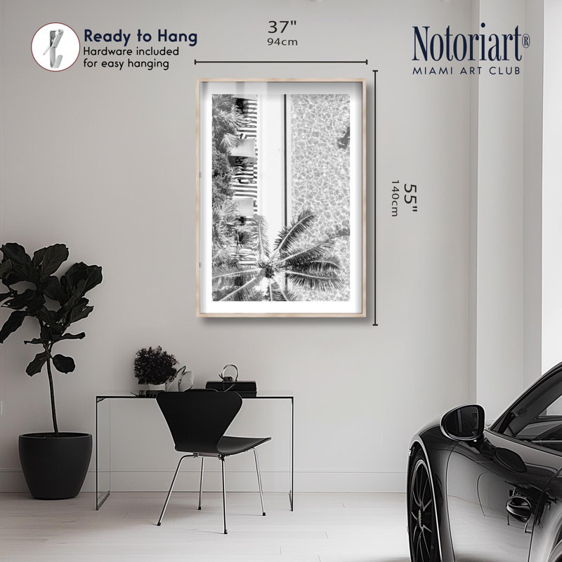 «Pool from Dessus Shadowbox Print Miami Art Prints» par Notoriart, H 55 po x l 37 po, Crème, crème