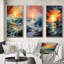 «Orange Teal Coastal Storm», 3 pièces-1291419983-1291419980