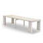 Cet ensemble de salle à manger extensible 14 pièces comprend 1 table de salle à manger rectangulaire Xtenczar, 1 table basse, 12 chaises de salle à manger empilables en tissu de lin crème, blanc antique-124569965-124569966-124569967