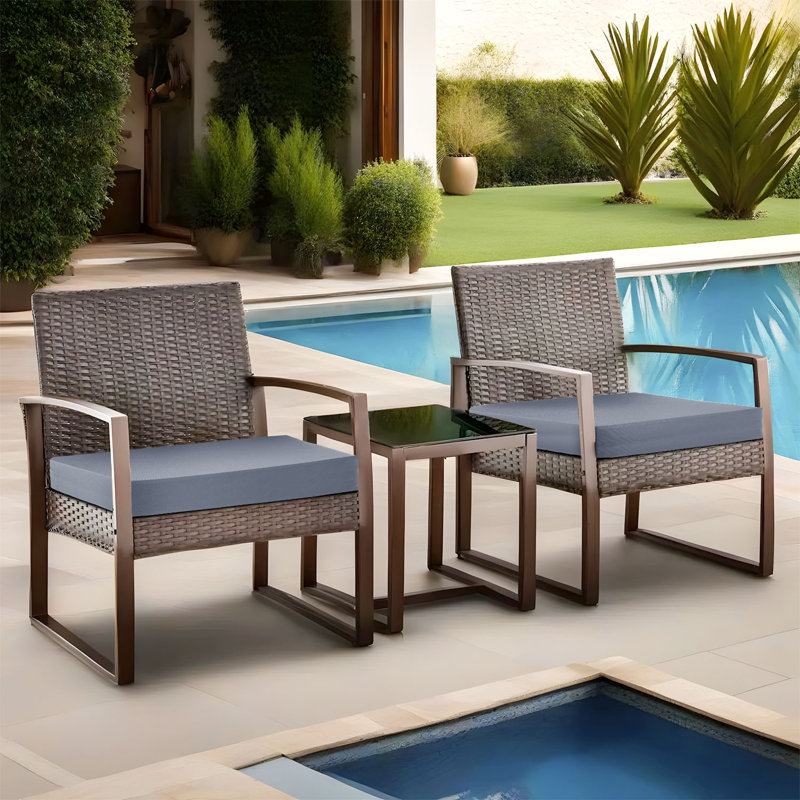 Waterproof Outdoor Chair Cushions, Gray, 3.2", 19" W x 19" D