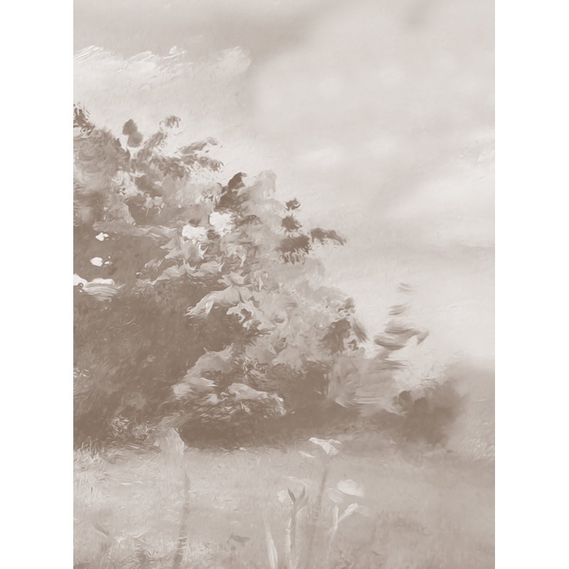 Papier peint adhésif vintage Art Landscape, L 96 po x l 96 po, Brun