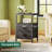 Nightstand With Charging Station, Side Table With Fabric Drawers, End Table With Open Shelf, Bedside Table With USB Ports And Outlets, Night Stand For Bedroom, Black
