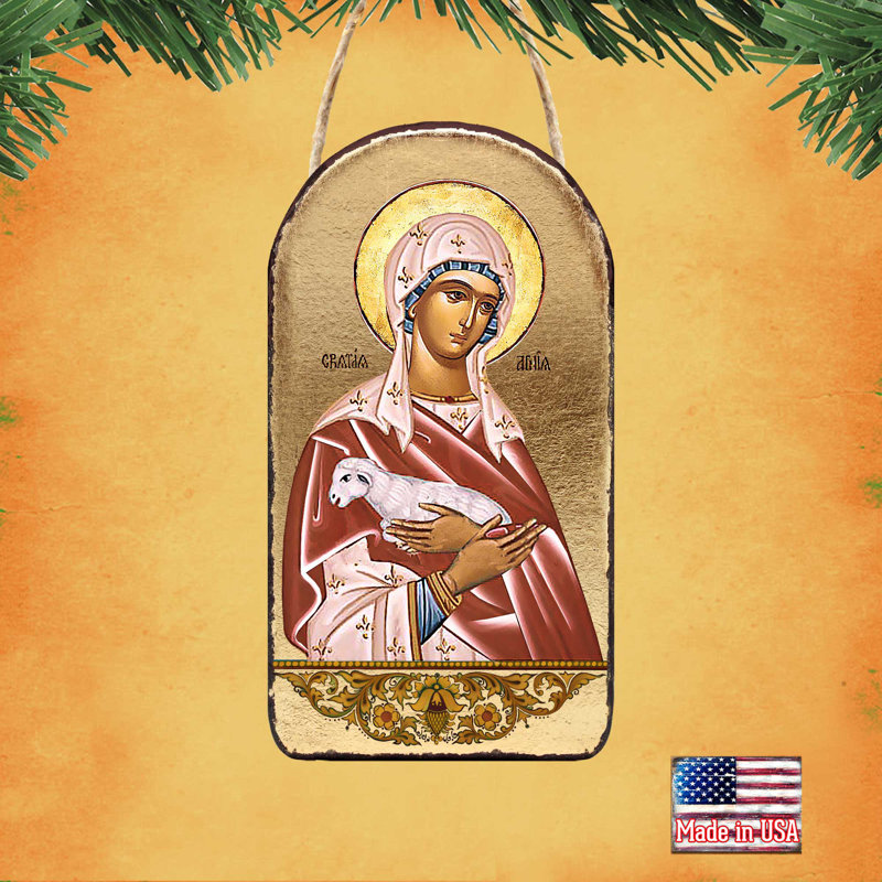 Inspirational Icon 5'' Handmade Wood Shatterproof Photo Ornament