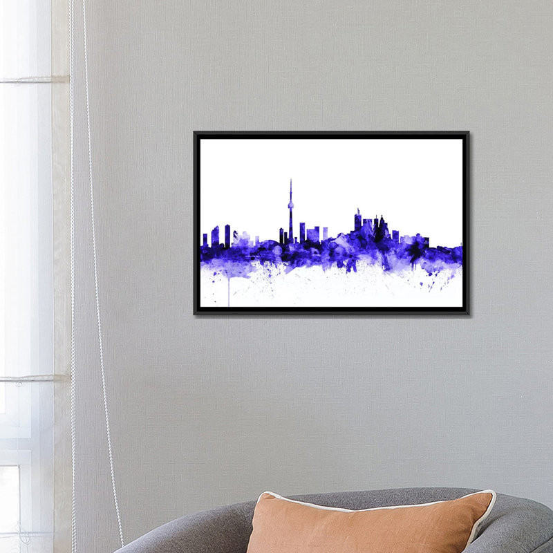 « toronto, canada horizon » par michael tompsett, reproduction d’impression sur toile tendue, H 18 po x l 26 po x P 1,5 po